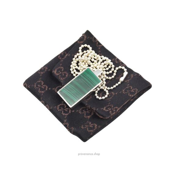 🔴 Gucci Pisces Birthstone Necklace - Malachite & Sterling Silver - Picture 1 of 6